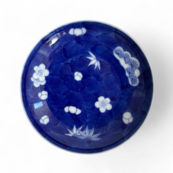 Assiette bleue Fukagawa