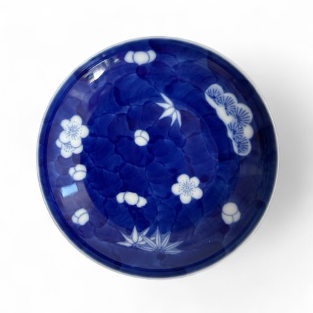 Assiette bleue Fukagawa