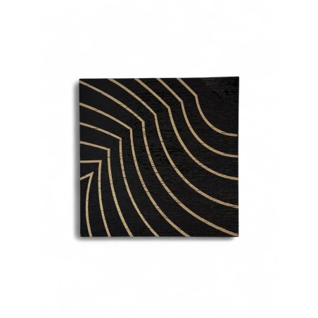 Coffret de 5 assiettes carrees en bois massif