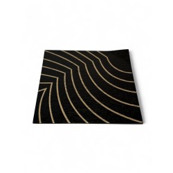 Coffret de 5 assiettes carrees en bois massif